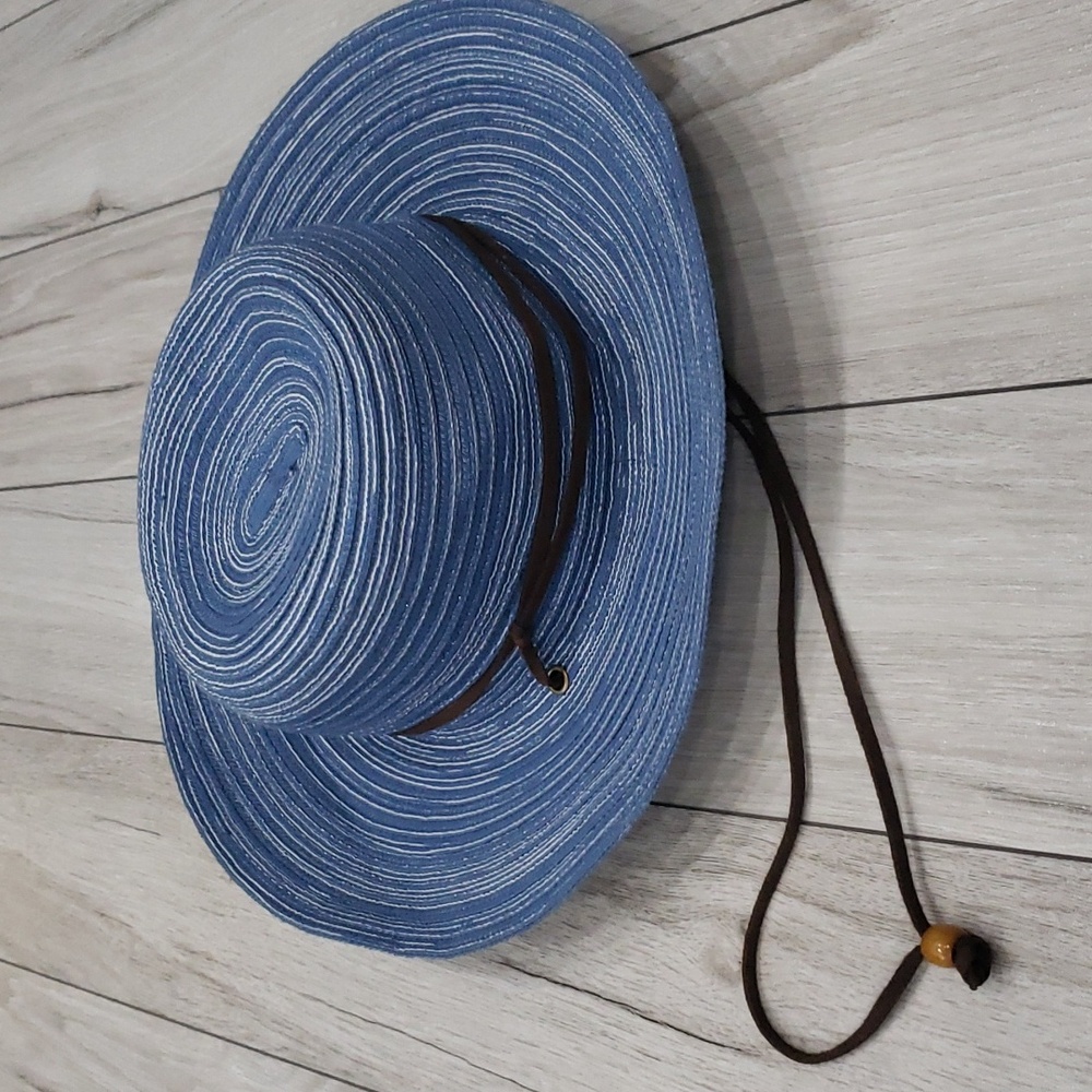 3/$45 Wanderlust Breeze Straw Hat with faux suede chin strap